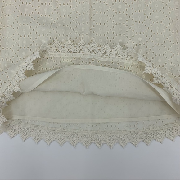 House of Harlow 1960 NWT Ecru Eyelet Lace Ruffled Sleeve Tie Front Top, Small - Picture 14 of 16